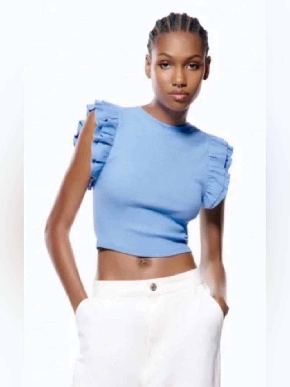 Zara flutter sleeve top